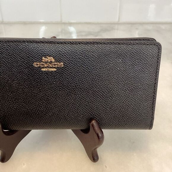 Coach Cross Grain Leather Slim Sleek Wallet - Picture 3 of 16